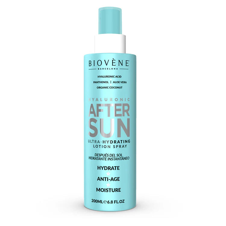 Lot de 6 Pièces - Spray Après-Soleil Ultra-Hydratant À L'Acide Hyaluronique Aloe Vera & Panthénol  200 ml - Biovene Barcelona