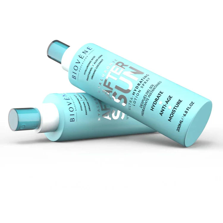 Lot de 6 Pièces - Spray Après-Soleil Ultra-Hydratant À L'Acide Hyaluronique Aloe Vera & Panthénol  200 ml - Biovene Barcelona