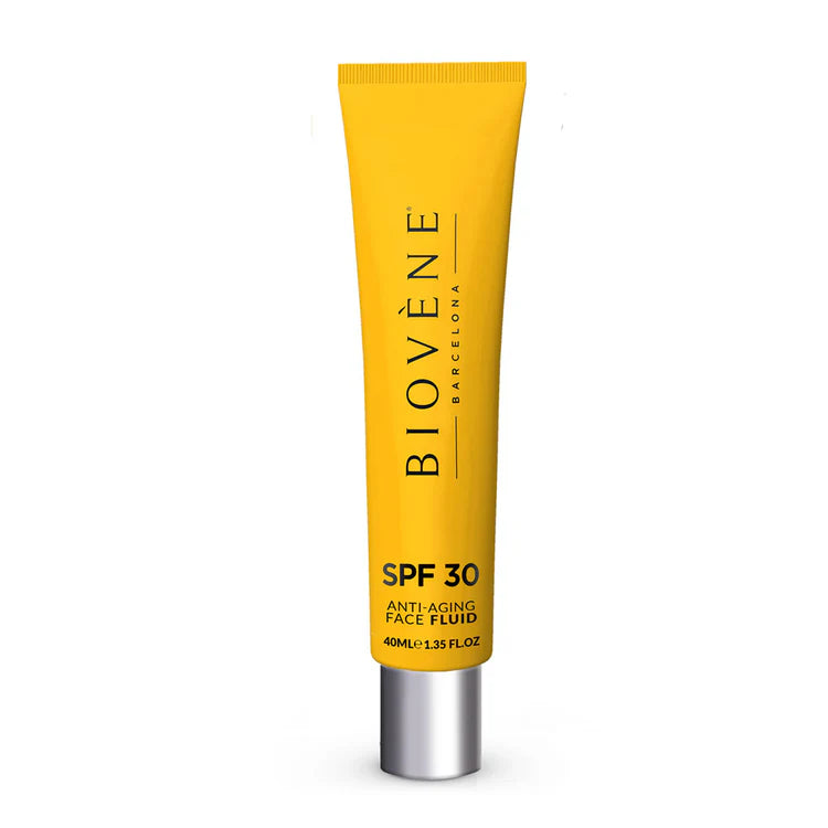 Lot de 6 Pièces - Fluide Solaire Visage SPF30 Acide Hyaluronique Haute Protection Anti-Âge – 40 ml - biovene Barcelona