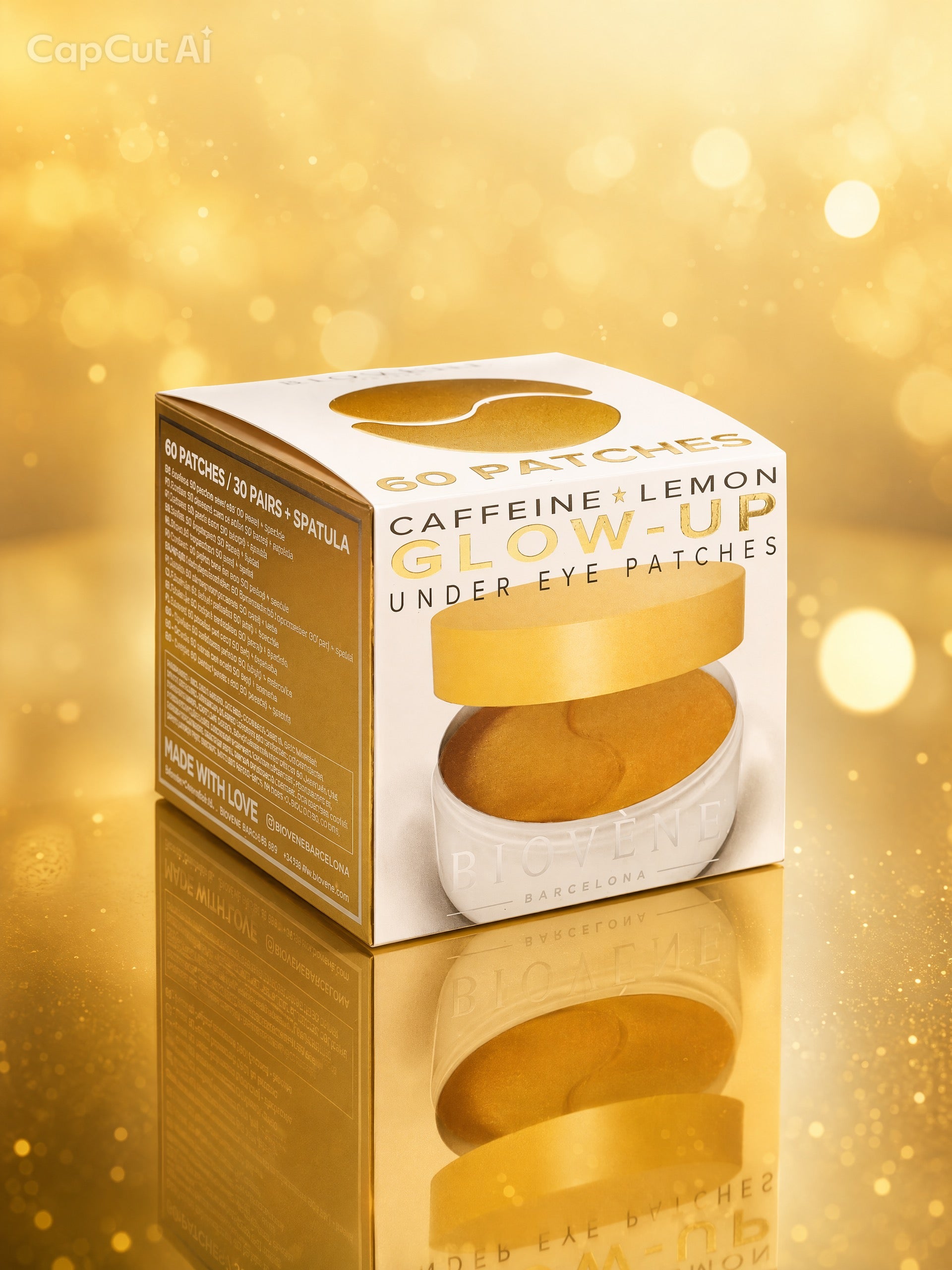 Lot de 6 Pièces - Patchs hydrogel illuminateurs pour le contour des yeux Caféine & Lemon - Biovene Barcelona