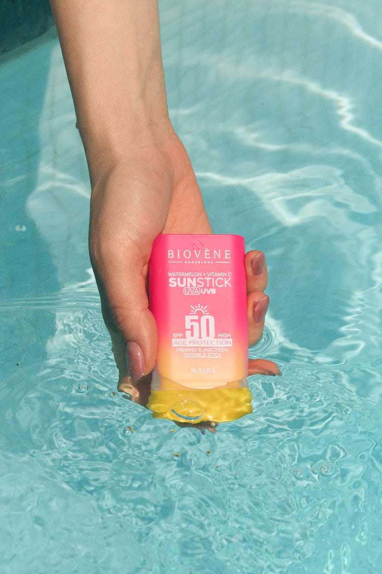 Lot de 6 Pièces - Stick Solaire Invisible SPF50 Pastèque & Vitamine C SPF 50 - Biovene Barcelona