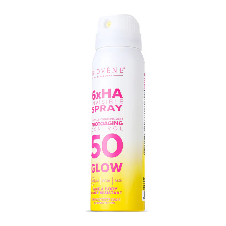 Lot de 6 Pièces - Spray Solaire Invisible SPF50 Glow 6xHA Visage & Corps 100ml - Biovène Barcelona