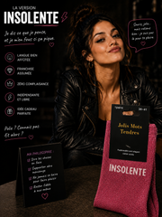 Lot de 5 Pièces - Paire de Chaussette Fun "INSOLENTE" Rose - Jolis Mots Tendres