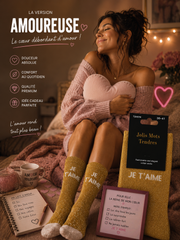 Lot de 5 Pièces - Paire de Chaussette " JE T'AIME" Or - Les Jolis Mots Tendres