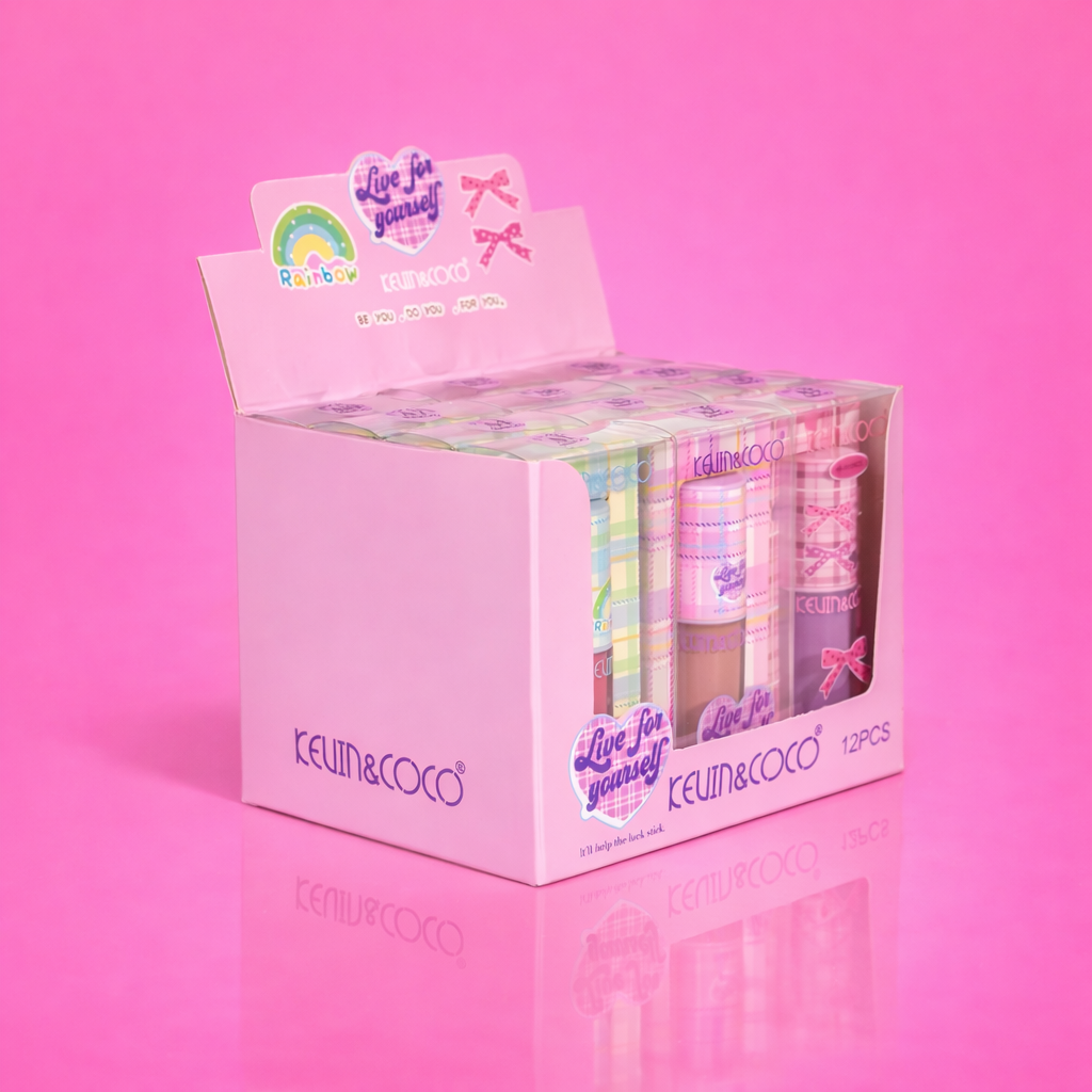 Lot de 12 Pièces - Lip Gloss Plaid Coffee 3 Couleurs - Kevin & Coco