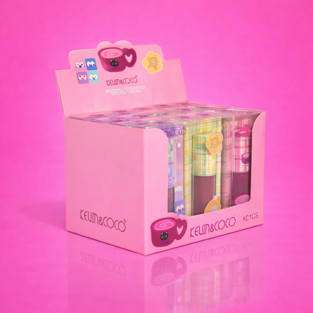 Lot de 12 Pièces - Lip Gloss Plaid Coffee 3 Couleurs - Kevin & Coco