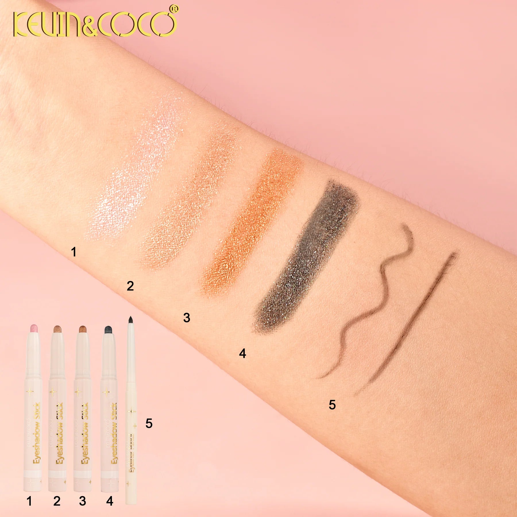 Lot de 36 pièces - Kit Yeux Duo Fard à Paupières Stick & Eye-Liner – Kevin & Coco