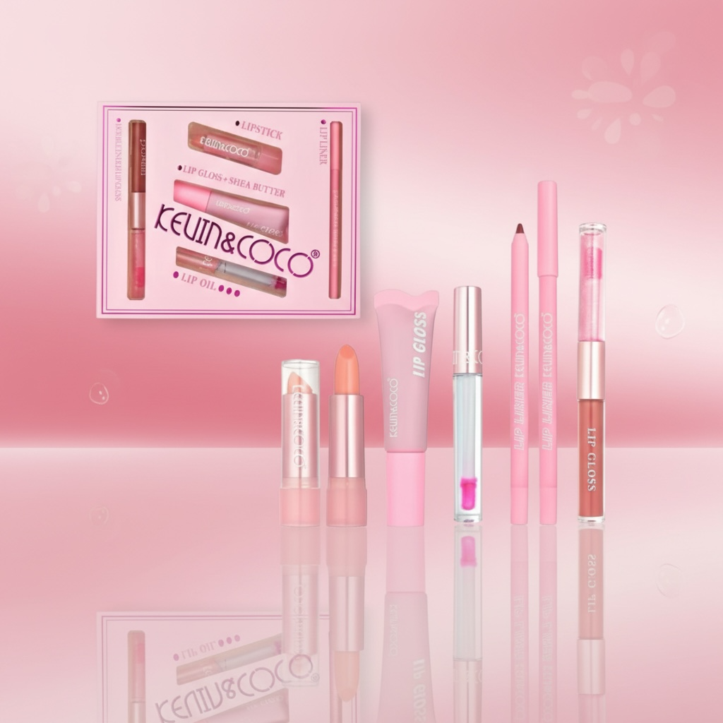 Lot de 6 pièces - Coffret Kit Complet Lèvres 7 produits Tout-en-Un - Kevin & Coco