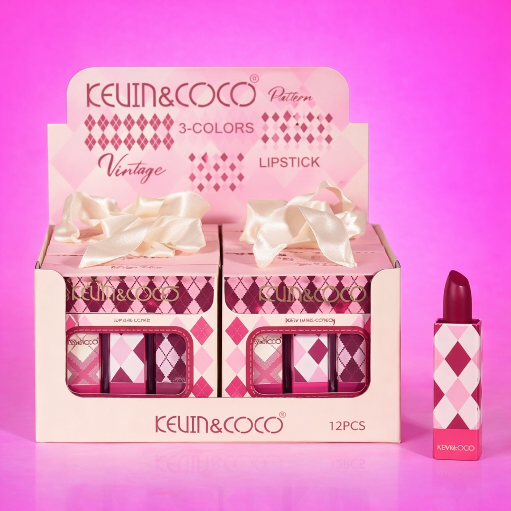 Lot de 12 Pièces - Set de 3 Rouge à Lèvres Vintage - Kevin & Coco