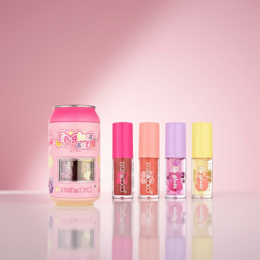 Lot de 12 pièces - Coffret Canette Lip Gloss Fruit Satin - Kevin & Coco