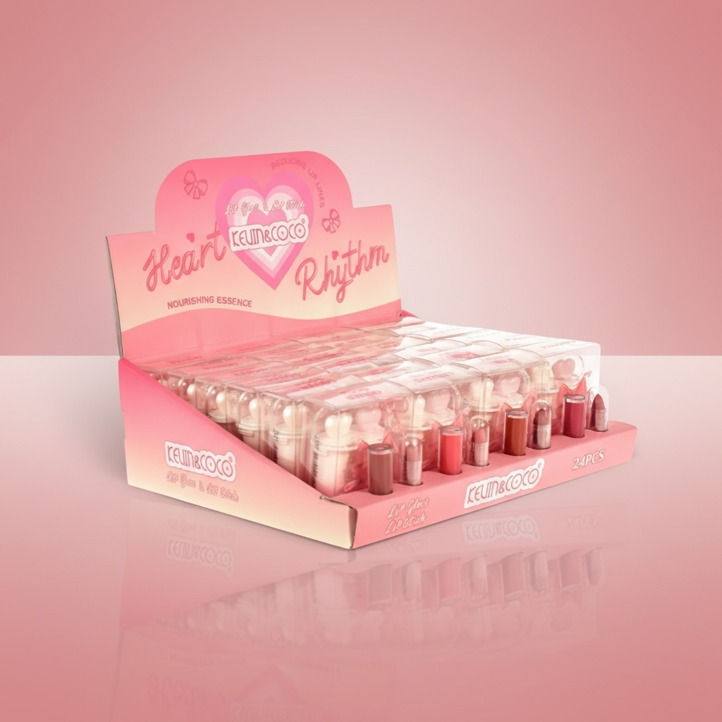 Lot de 24 pièces - Duo Lèvres Nourrissant Cœur 4 Couleurs – Kevin & Coco