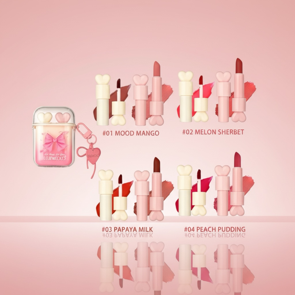 Lot de 24 pièces - Duo Lèvres Nourrissant Cœur 4 Couleurs – Kevin & Coco