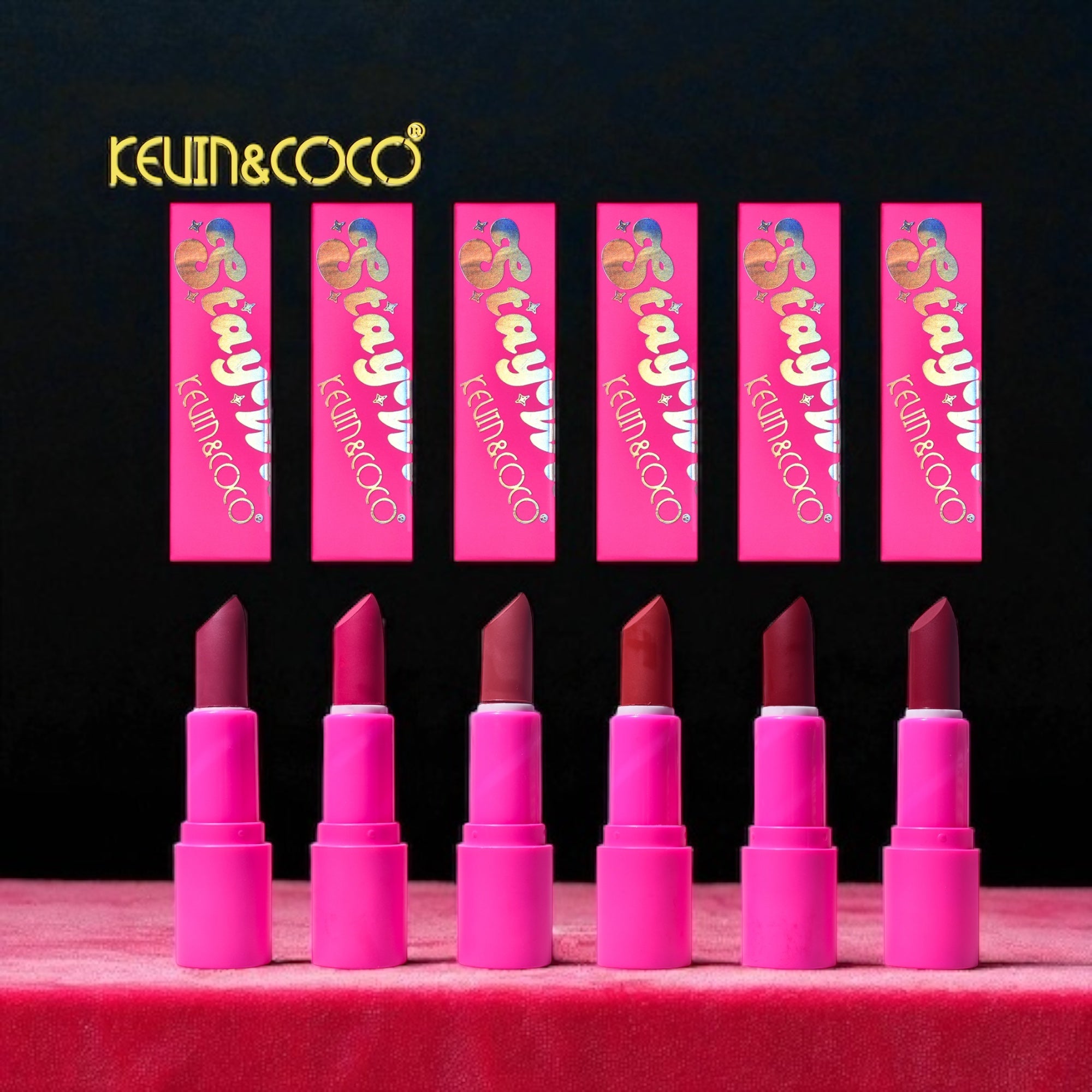 Lot de 24 Pièces - Rouge à lèvres Stay Wild 6 couleurs - Kevin & Coco