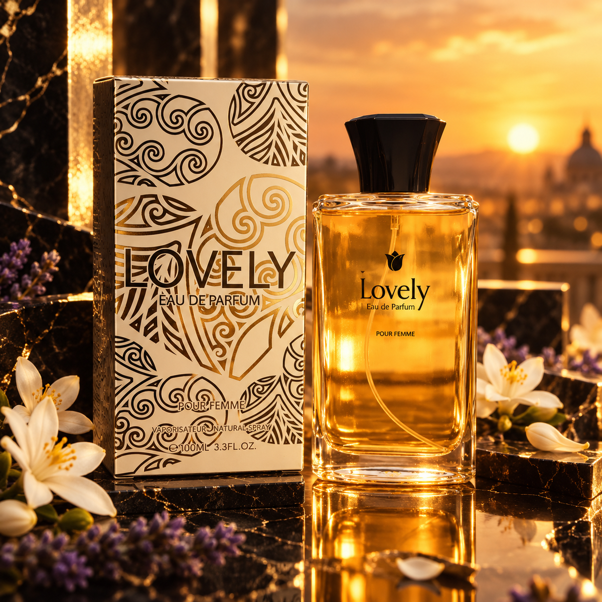 Lot de 6 Pièces - Eau de Parfum "Lovely" Pour femme 100ml - Coscentra