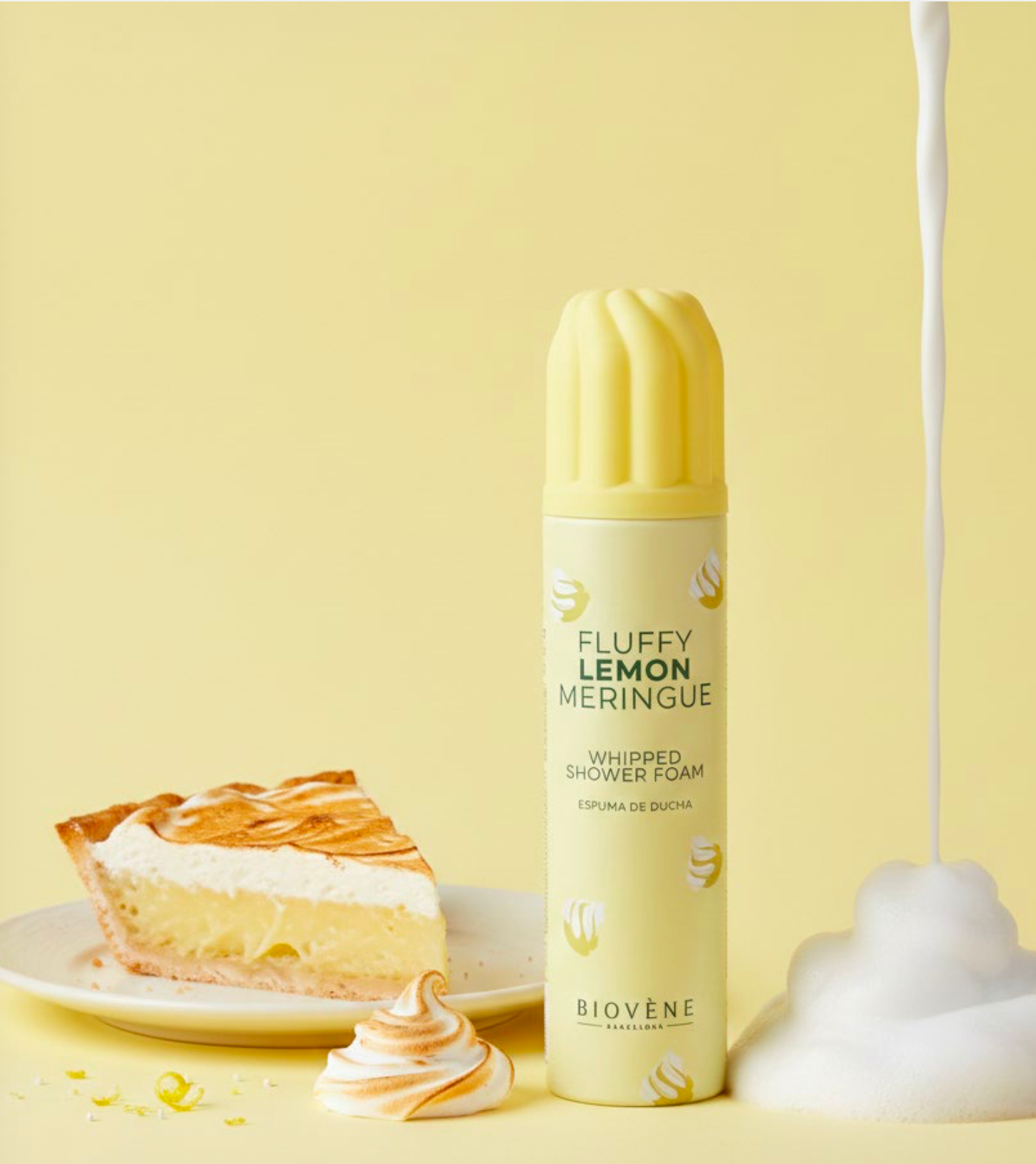 Lot de 6 Pièces - Mousse de Douche Fluffy Lemon Meringue 250ml - Biovene Barcelona