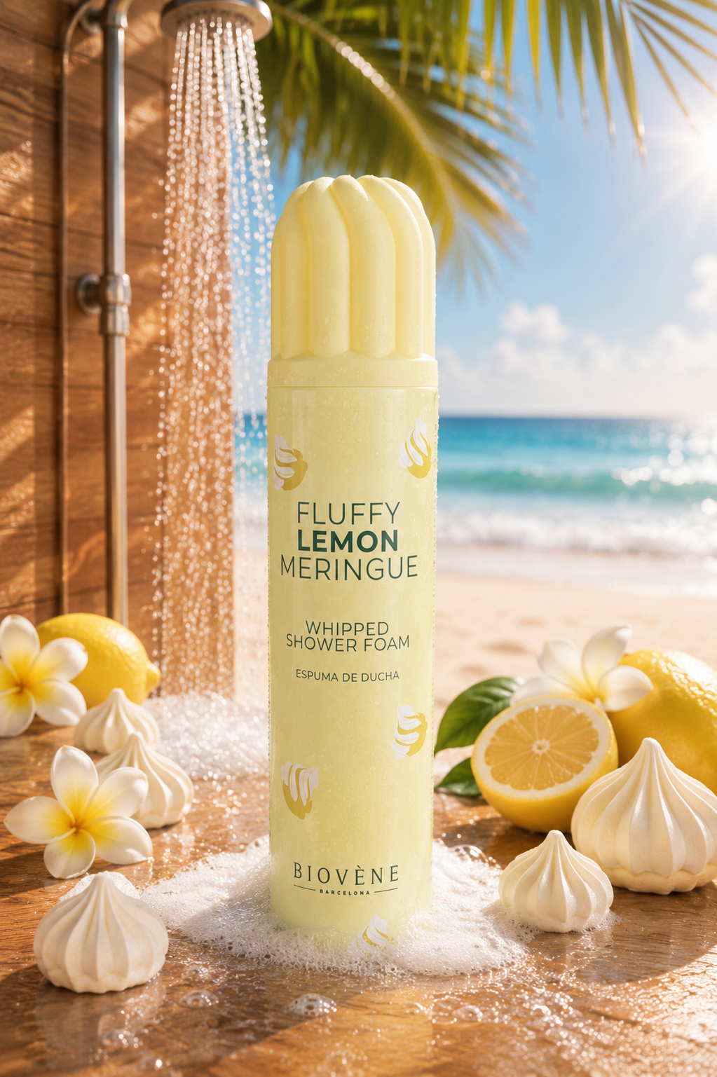 Lot de 6 Pièces - Mousse de Douche Fluffy Lemon Meringue 250ml - Biovene Barcelona