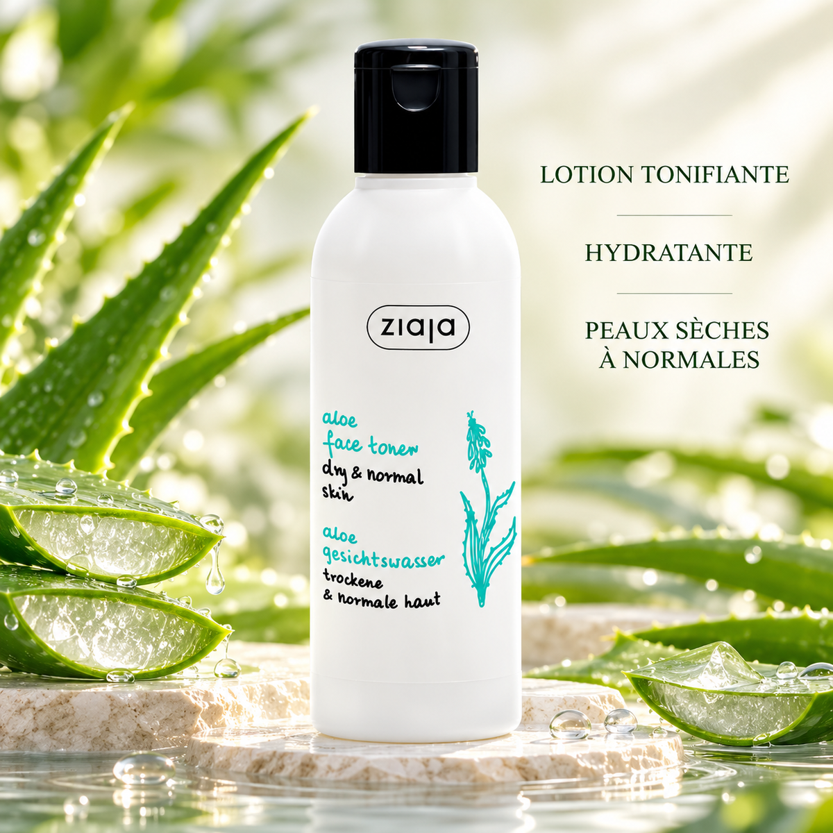 Lot de 6 Pièces - Lotion Tonifiante & Hydratante à L'Aloe Vera 200ml - Ziaja