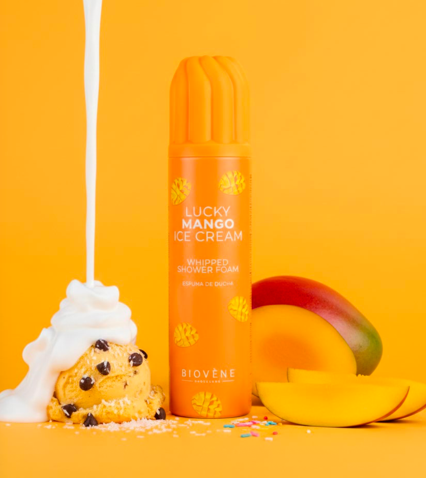 Lot de 6 Pièces - Mousse de Douche Lucky Mango Ice Cream 250ml - Biovene Barcelona