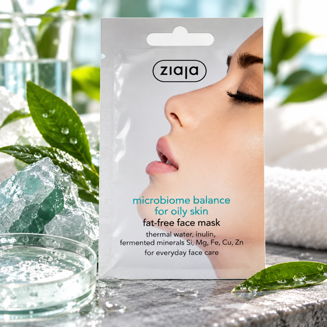 Lot de 20 Pièces - Masque Visage Anti-Bactérien aux Prébiotiques pour Peau Grasse - Ziaja