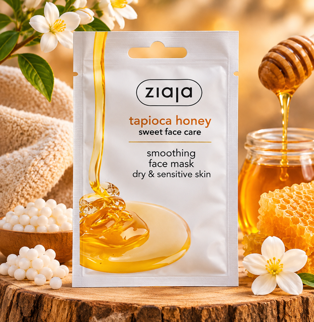 Lot de 20 Pièces - Masque Visage Lissant Au Miel de Tapioca - Ziaja