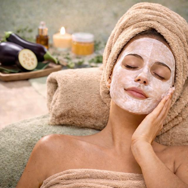 Vegan eggplant face mask from the IDC Institute