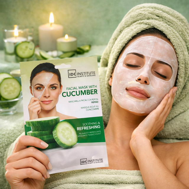 Lot de 12 - Masque Rafraichissant et Apaisant aux Concombre - Idc Institute - 5865