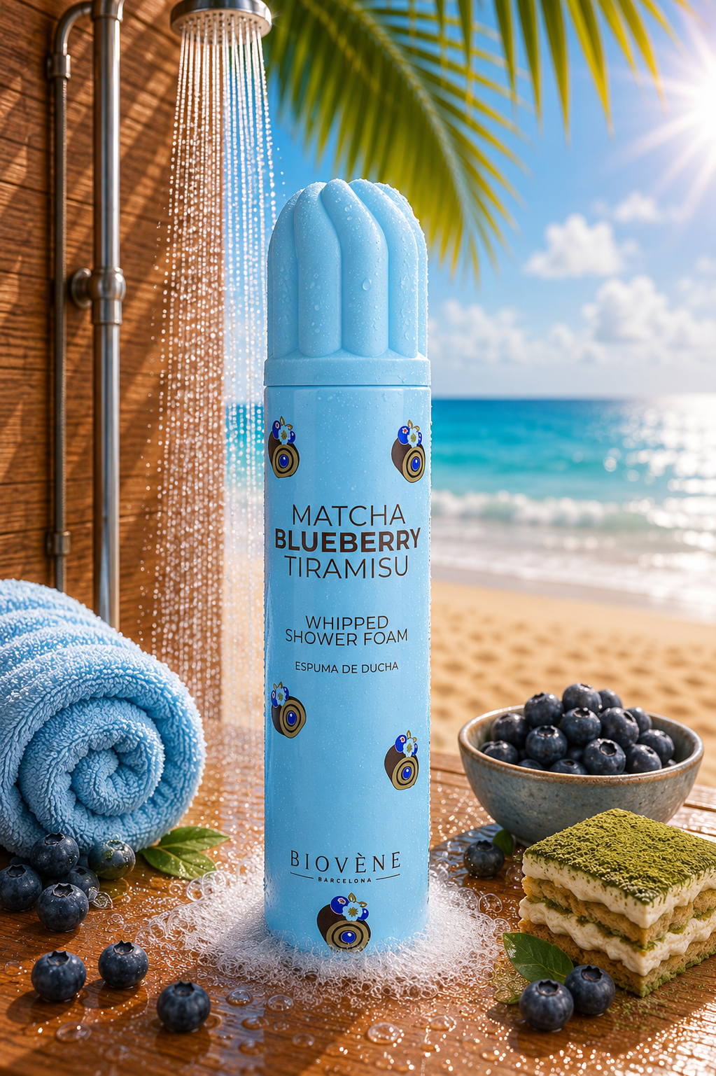 Lot de 6 Pièces - Mousse de Douche Matcha Blueberry Tiramisu 250ml - Biovene Barcelona