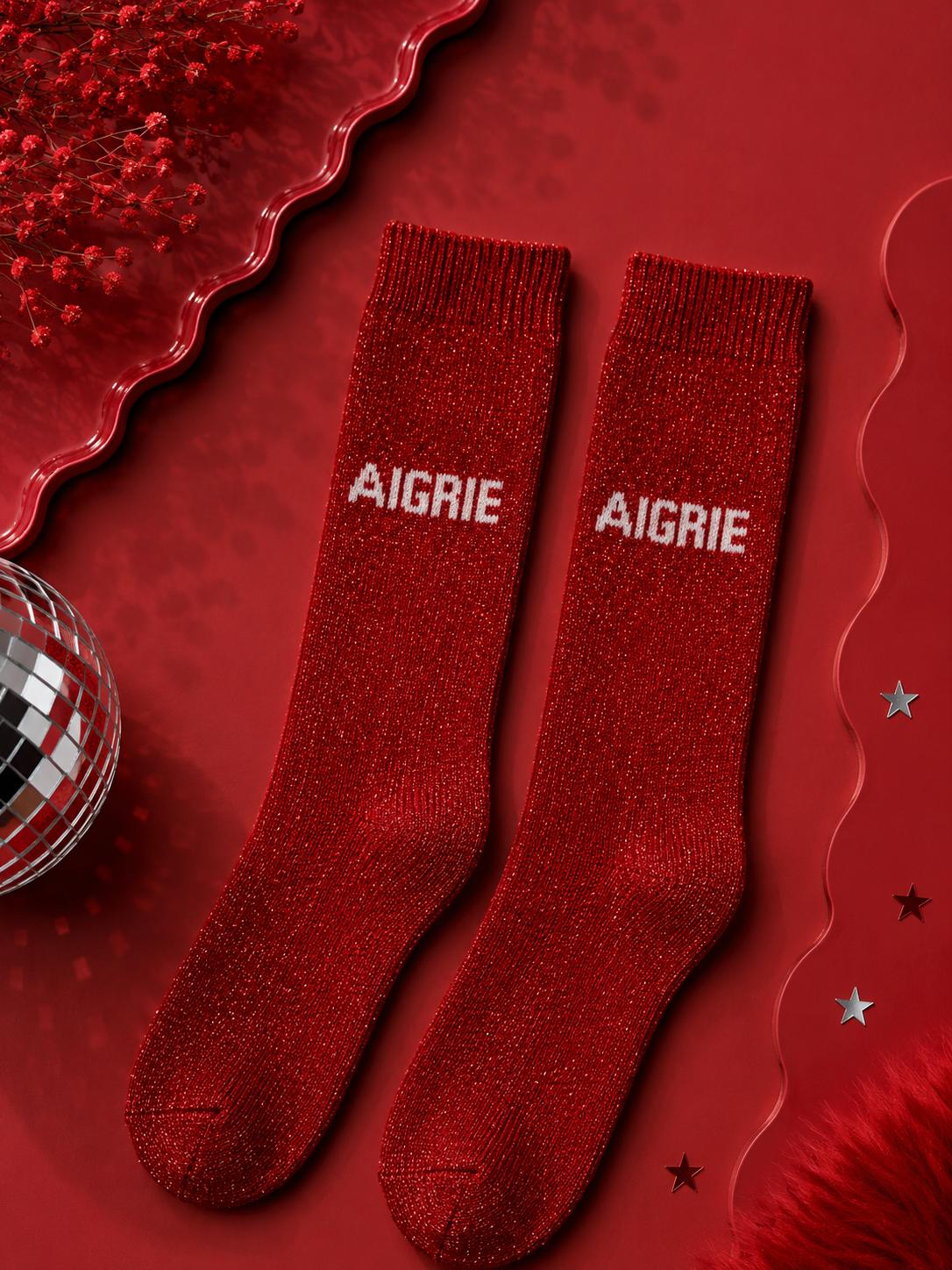 Lot de 5 Pièces - Paire de Chaussettes Fun "Aigrie" Rouge - Jolis Mots Tendres