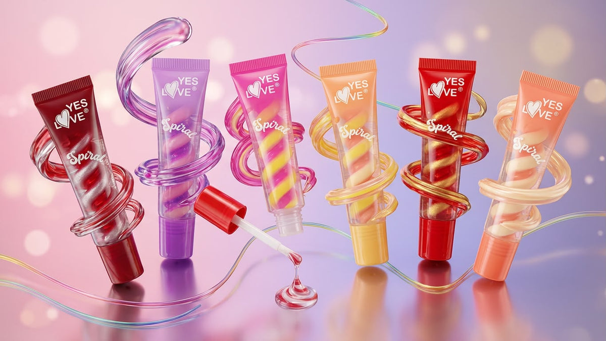 Lot de 24 Pièces - LipGloss Spiral 6 couleurs pailletées - Yes love