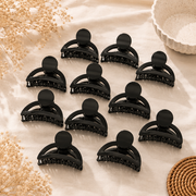 Lot de 12 - Pinces à Cheveux Rondes Noires Élégantes
