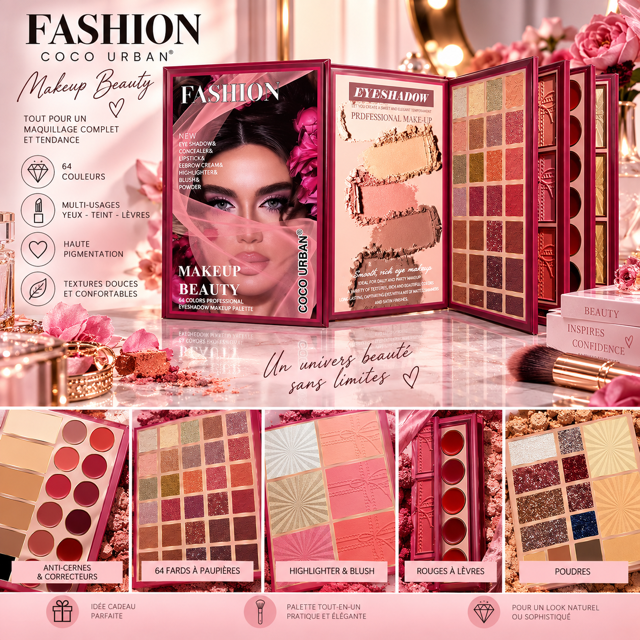 Lot de 3 Pièces - Coffret Maquillage Coco Urban Fashion - D'Donna