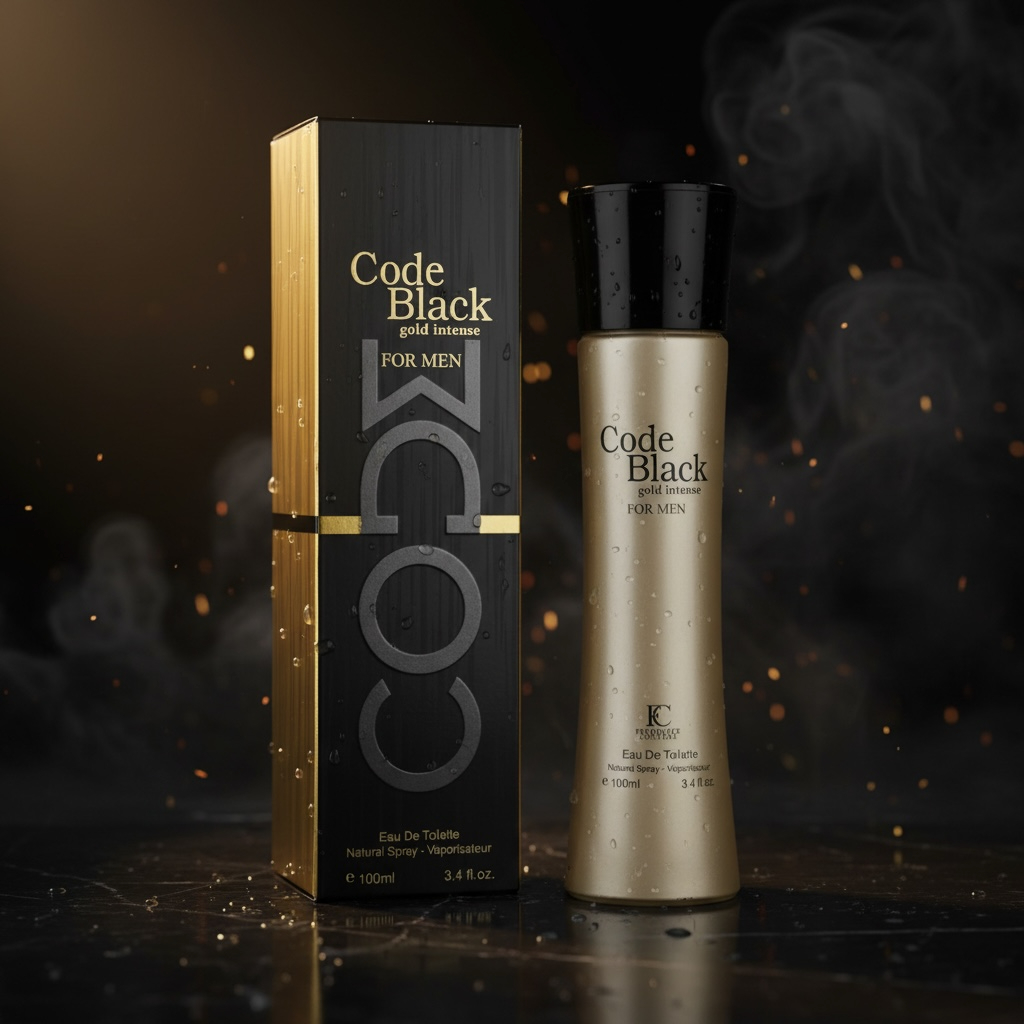 Lot de 6 - Parfum Code Black Gold Intense 100 ml - Fragrance Couture