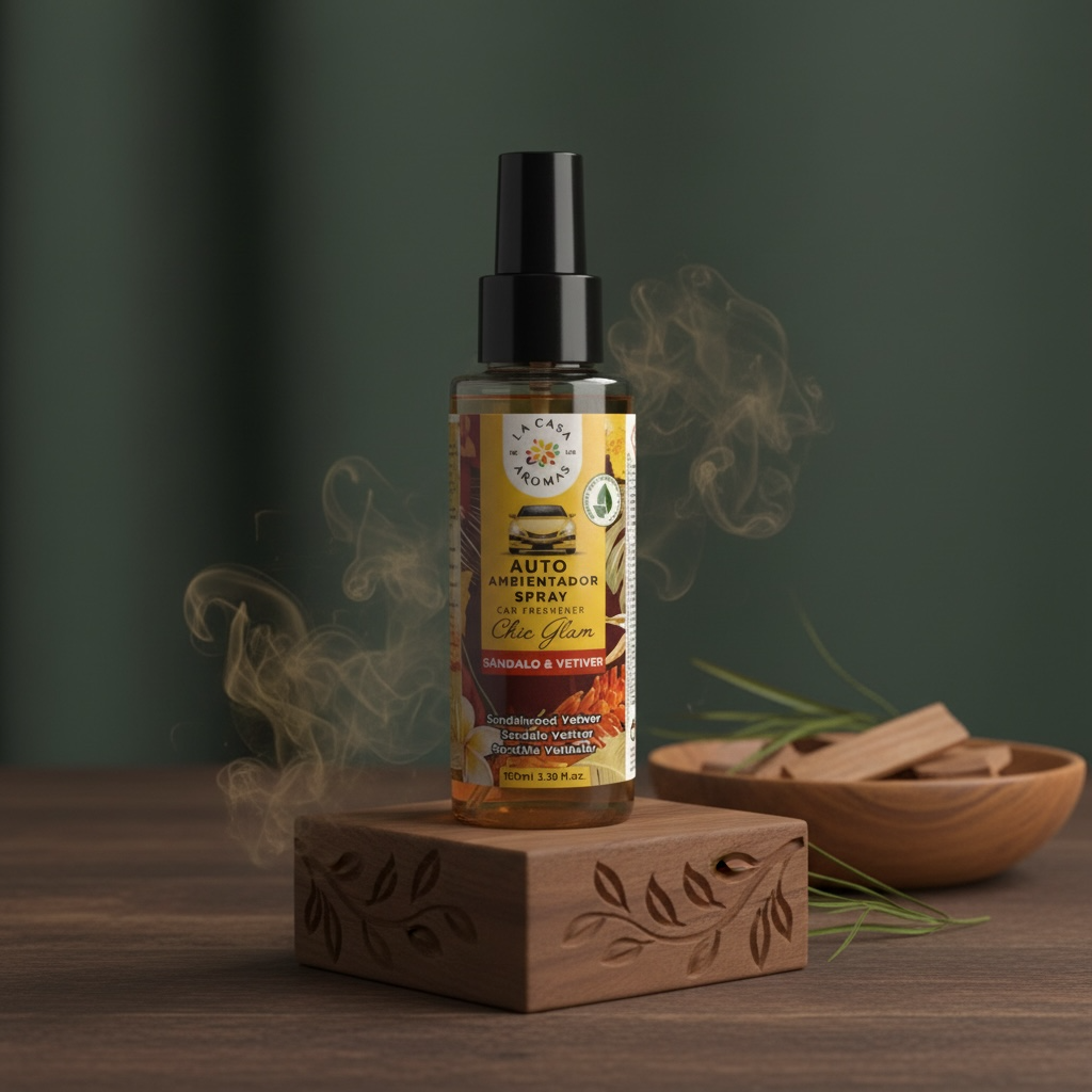 Lot de 12 - Spray d'Ambiance Voiture Bois de Santal 100ml - 30% - La Casa de Los Aromas