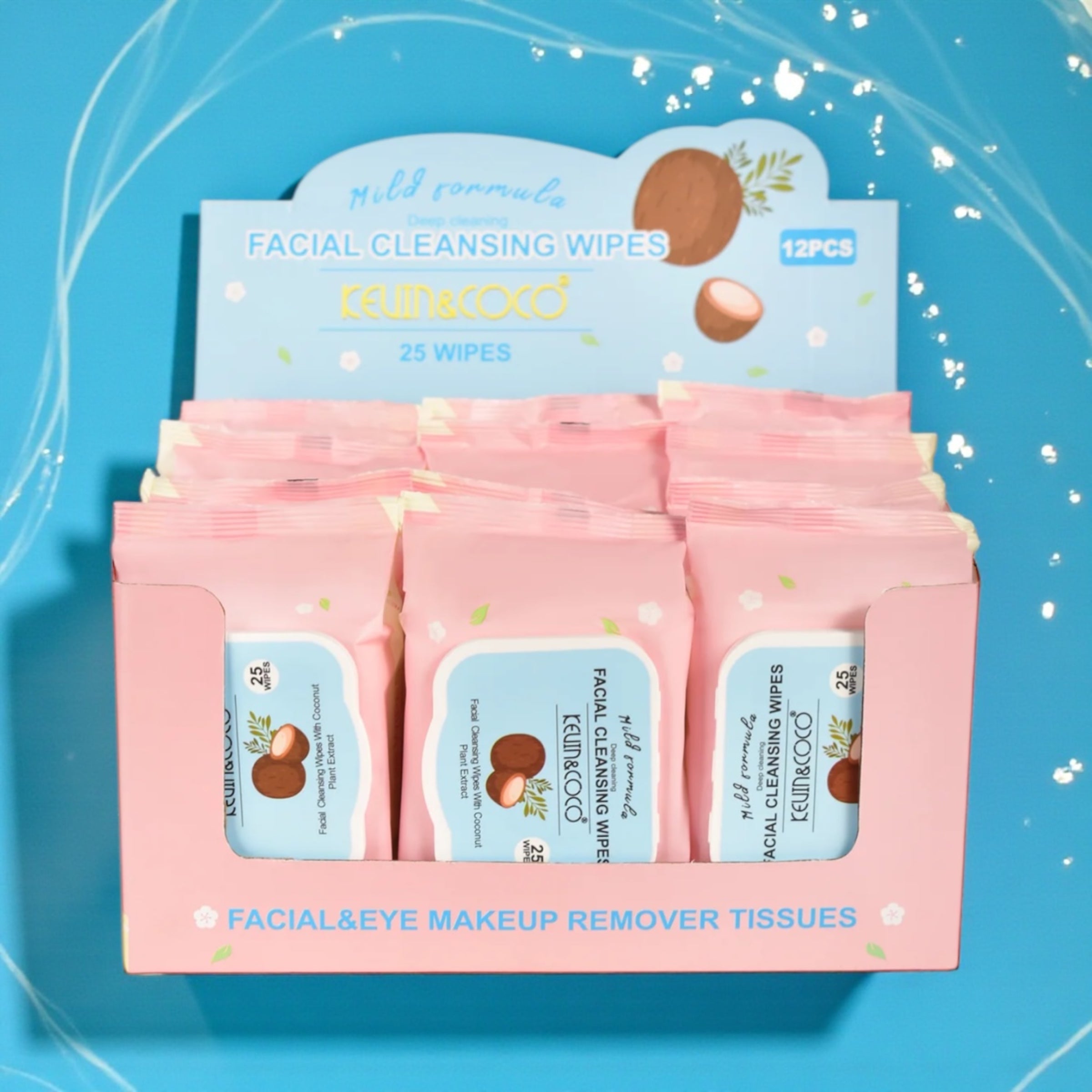 Lot de 12 pièces - Lingette Nettoyantes Multi-Usage Extrait de Coco - Kevin & Coco