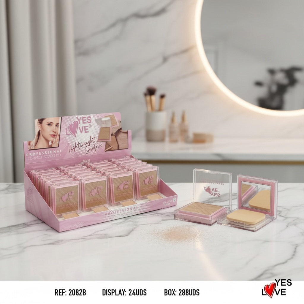 Lot de 24 - Poudrier XXl Éponge + miroir - 2082/b - Yes Love