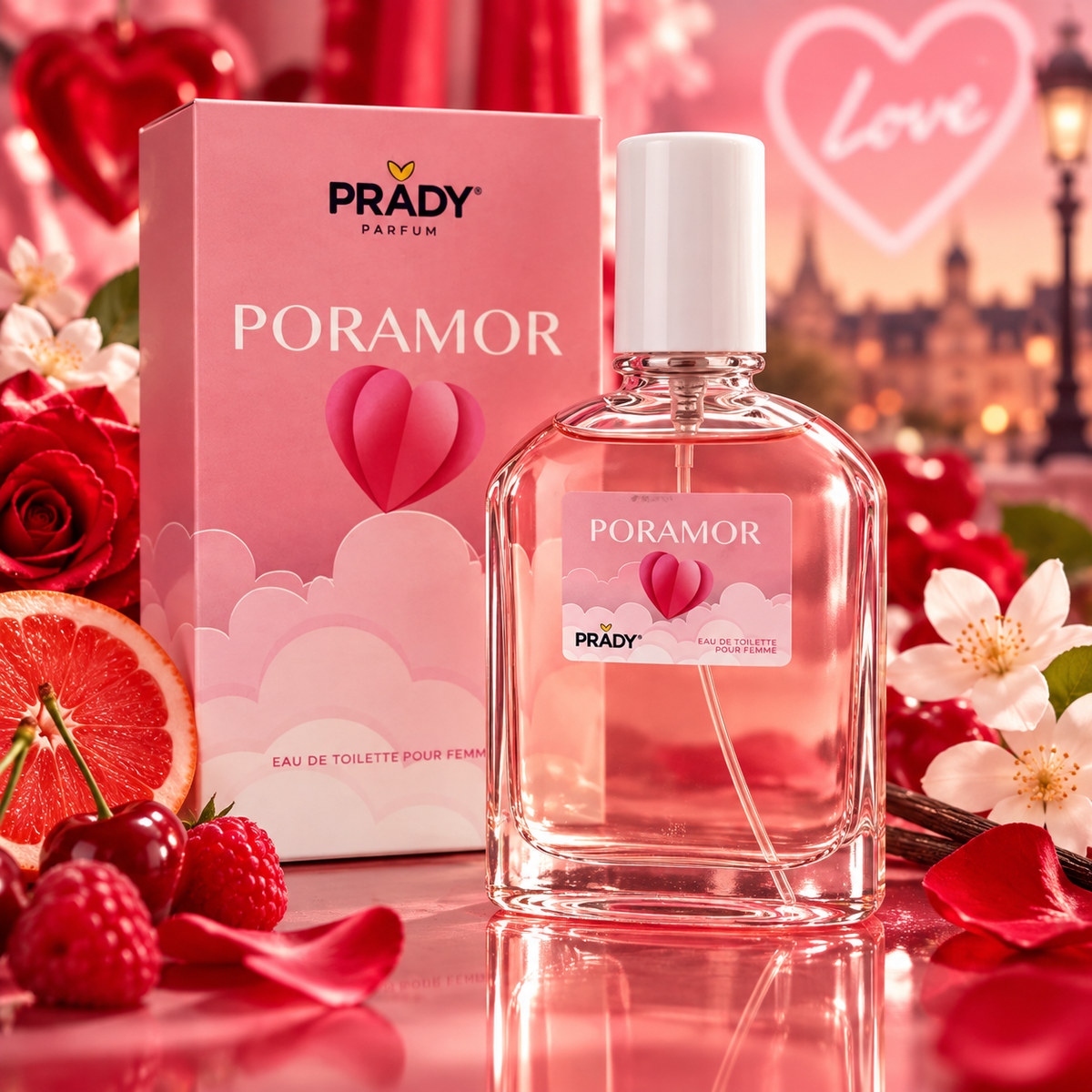 Lot de 6 Pieces - Eau de Toilette Poramor 100 ml - Prady