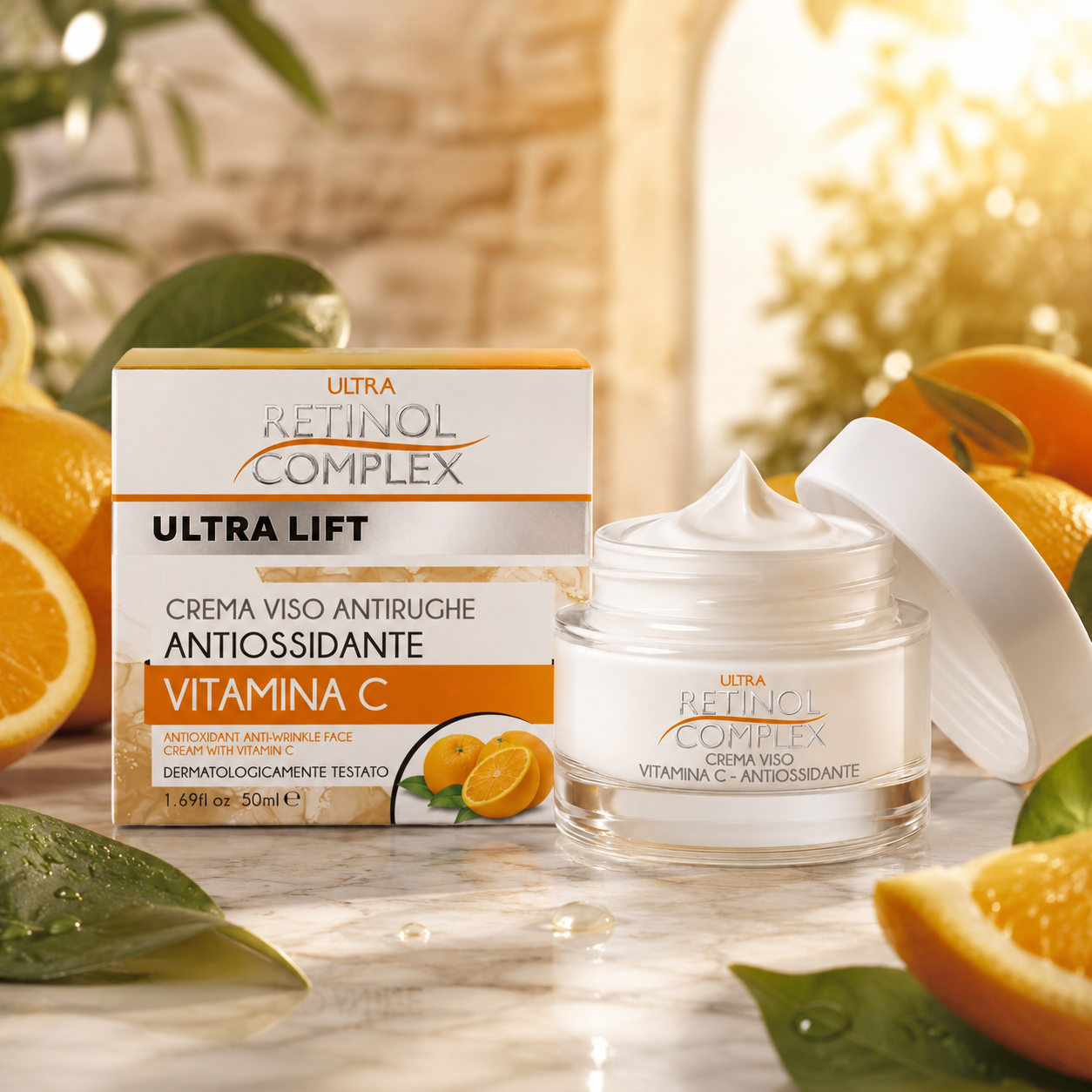 Lot de 6 Pièces - Crème Visage Ultra Lift Antioxydante à la Vitamine C Retinol Complex 50 ml x6