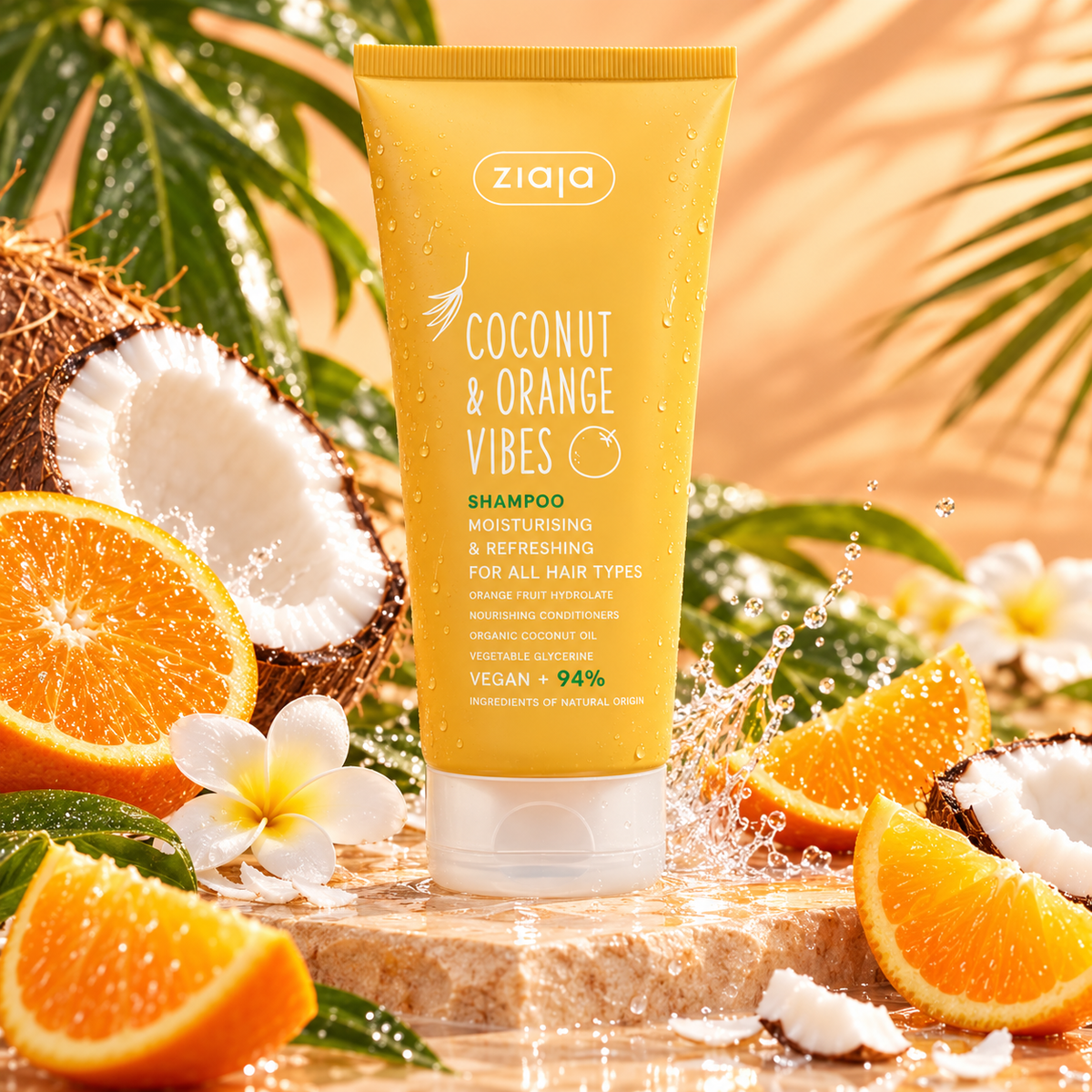 Lot de 6 Pièces - Shampoing Vitalité Noix de Coco & Orange "Coup de Coeur Kcosmetique 200ml - Ziaja