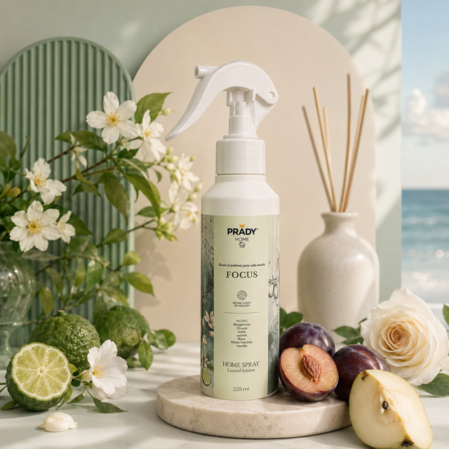 Lot de 6 Pièces - Spray d'Ambiance Maison et Tissu FOCUS 220ML - Prady