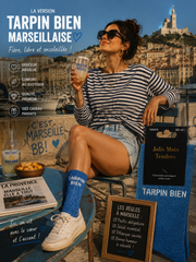 Lot de 5 Pièces - Paire de Chaussettes Fun "TARPIN BIEN" Bleu - Jolis Mots Tendres