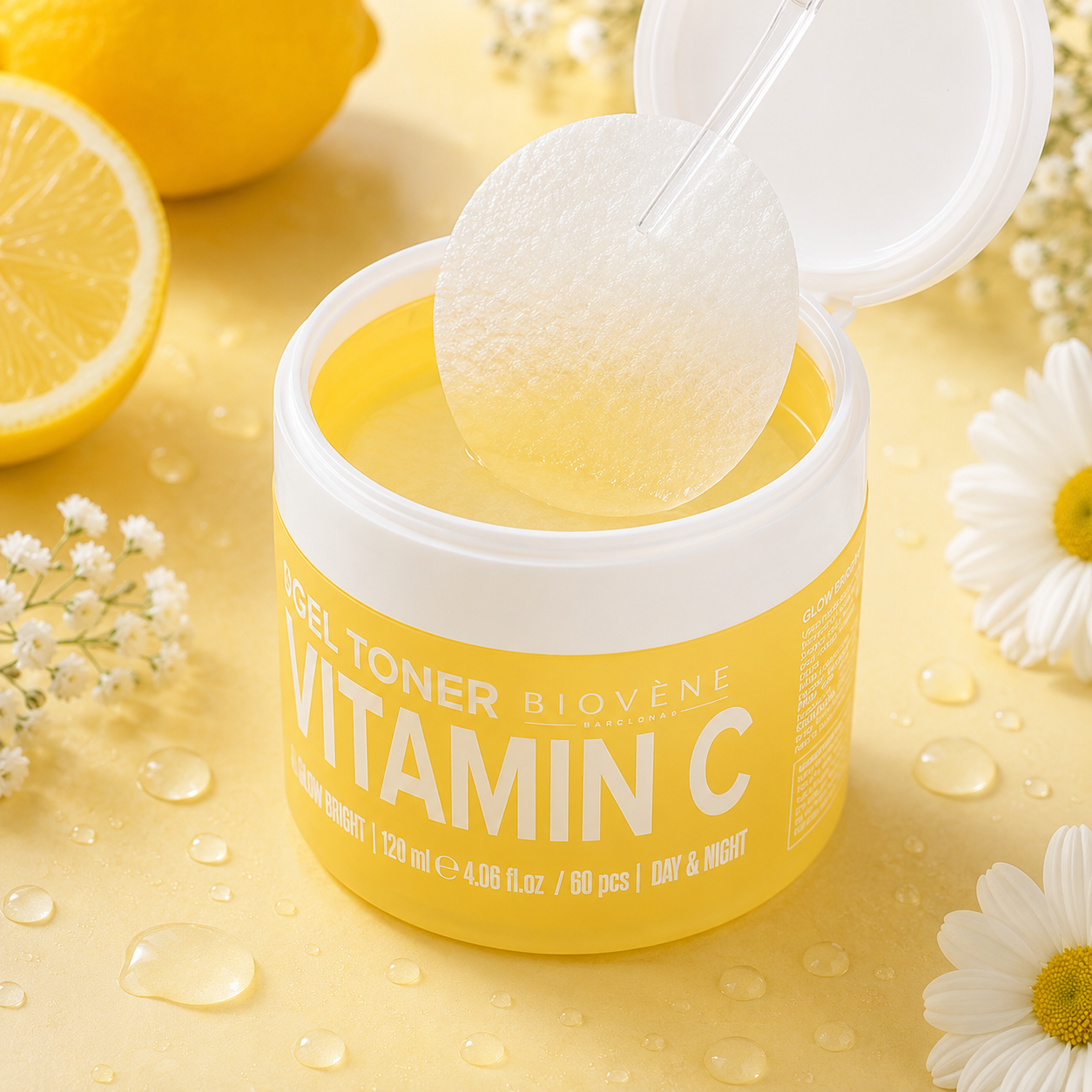 Lot de 6 pièces - Disques Toniques Illuminateurs à la Vitamine C – 60 Pads - Biovene Barcelona