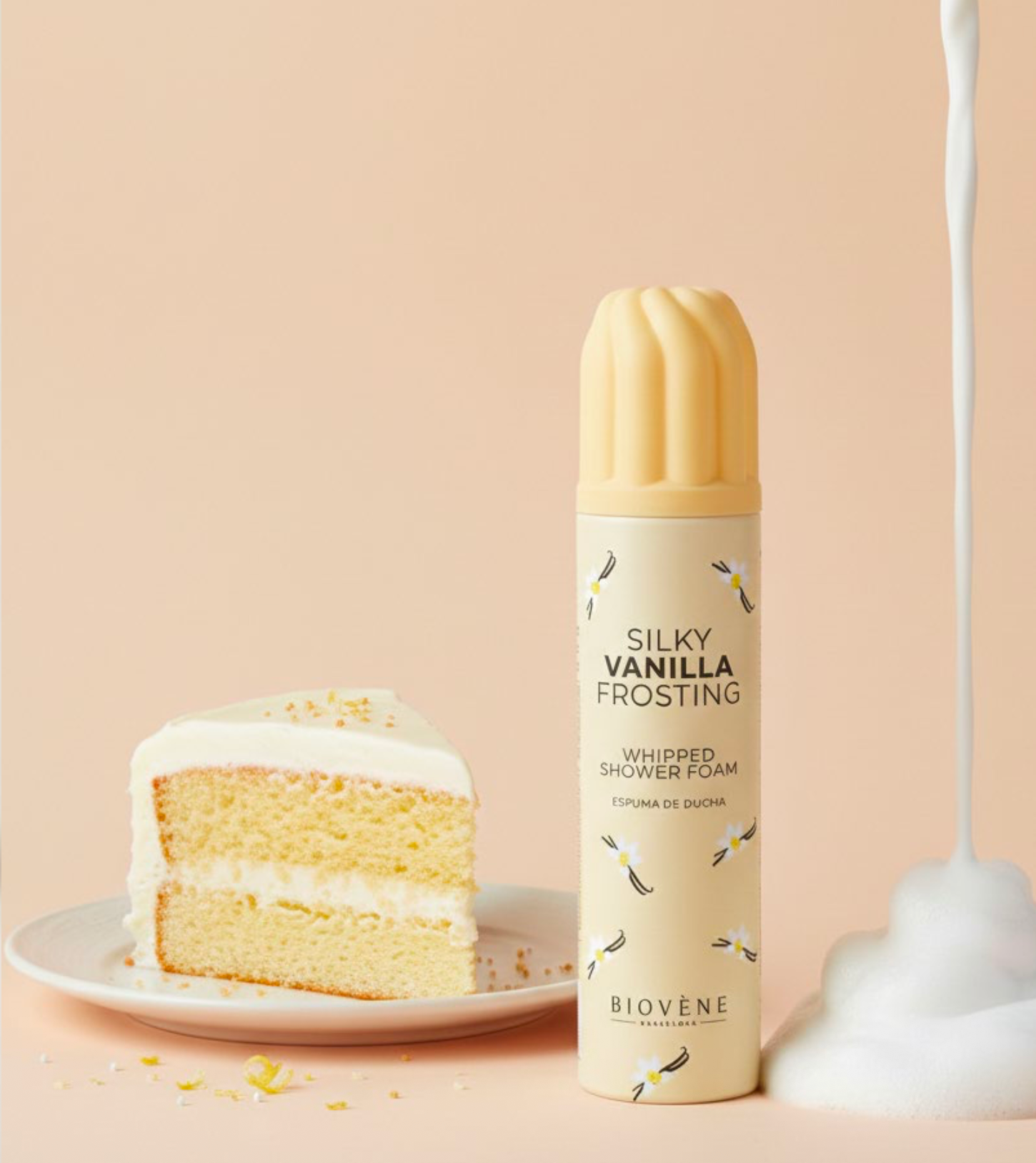 Lot de 6 Pièces - Mousse de Douche Silky Vanilla Frosting 250ml - Biovene Barcelona