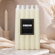 Lot de 10 Pièces - Set De Bougie de Table Blanche - Casita Collection