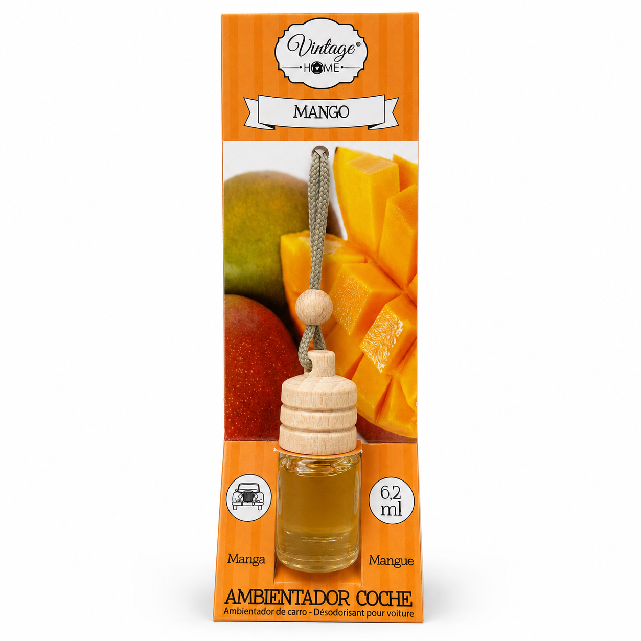 Lot de 12 Pièces - Désodorisant Voiture Mangue 6,2 ml - Vintage Home