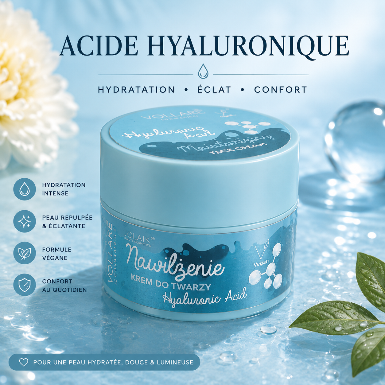 Lot De 12 Pièces - Crème visage À L'Acid Hyaluronique - Vollaré