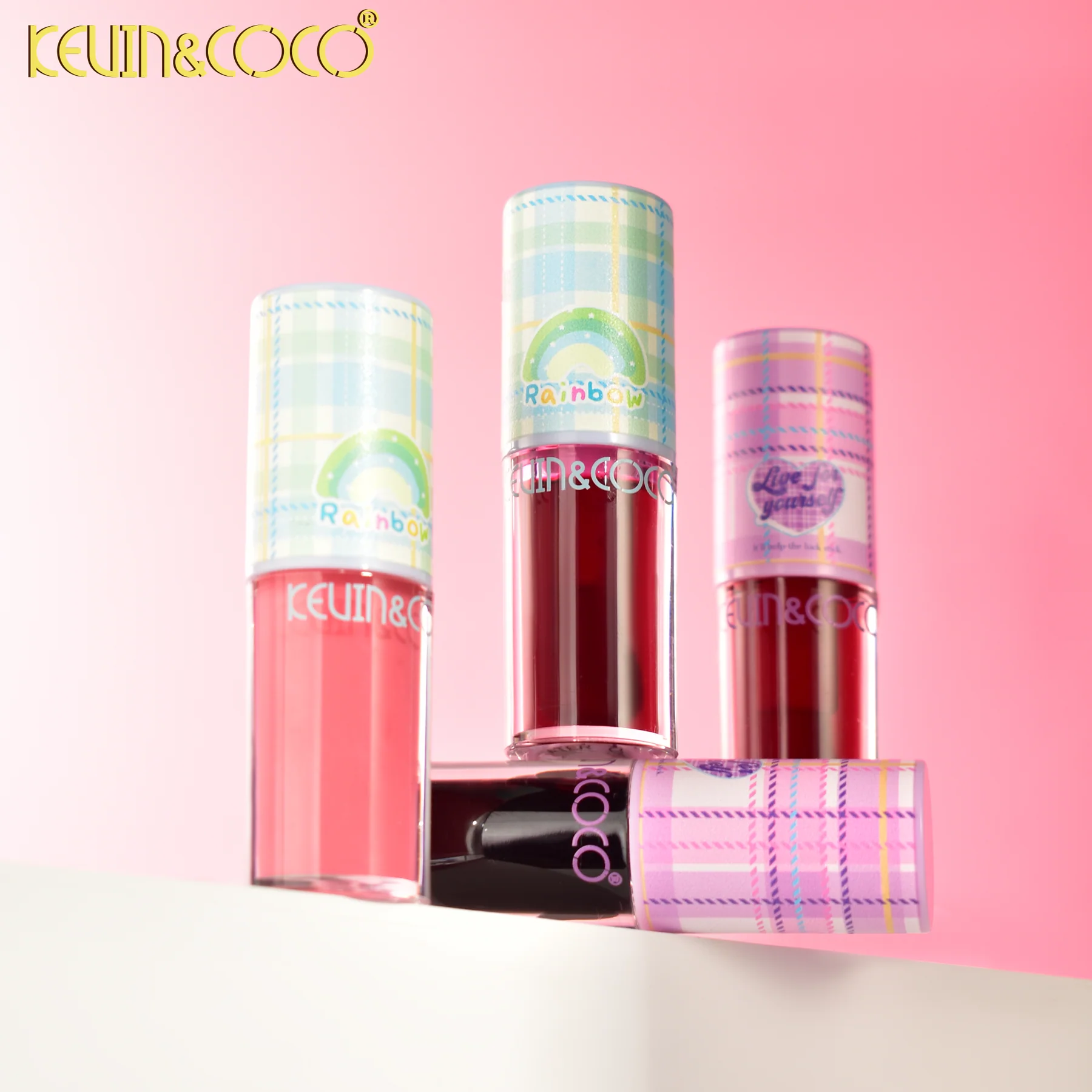 Lot de 12 Pièces - Lip Gloss Plaid Coffee 3 Couleurs - Kevin & Coco