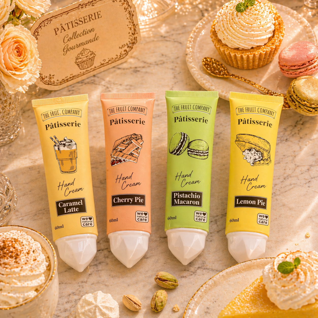 Lot de 24 Pièces - Crème Mains Collection Pâtisserie 60 ML Testeurs Offert !  - The Fruit Company