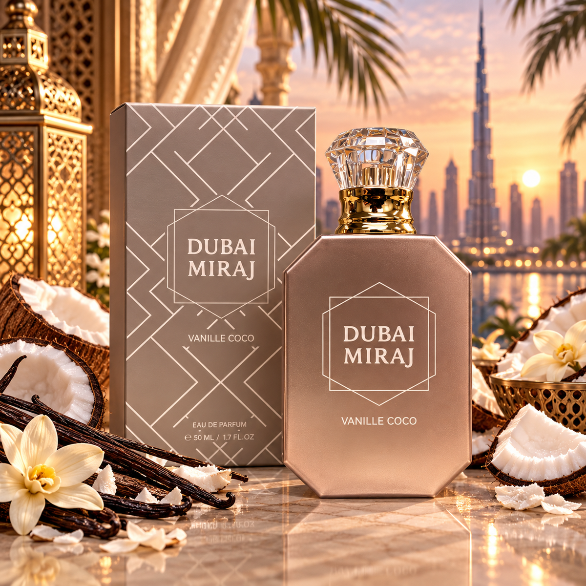 Lot de 6 Pièces - Eau de Parfum 50ML Vanille Coco - Dubai Miraj
