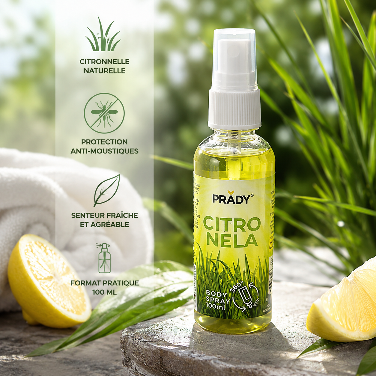 Lot de 12 Pièces - Spray Anti-moustique Citronelle 100Ml - Prady