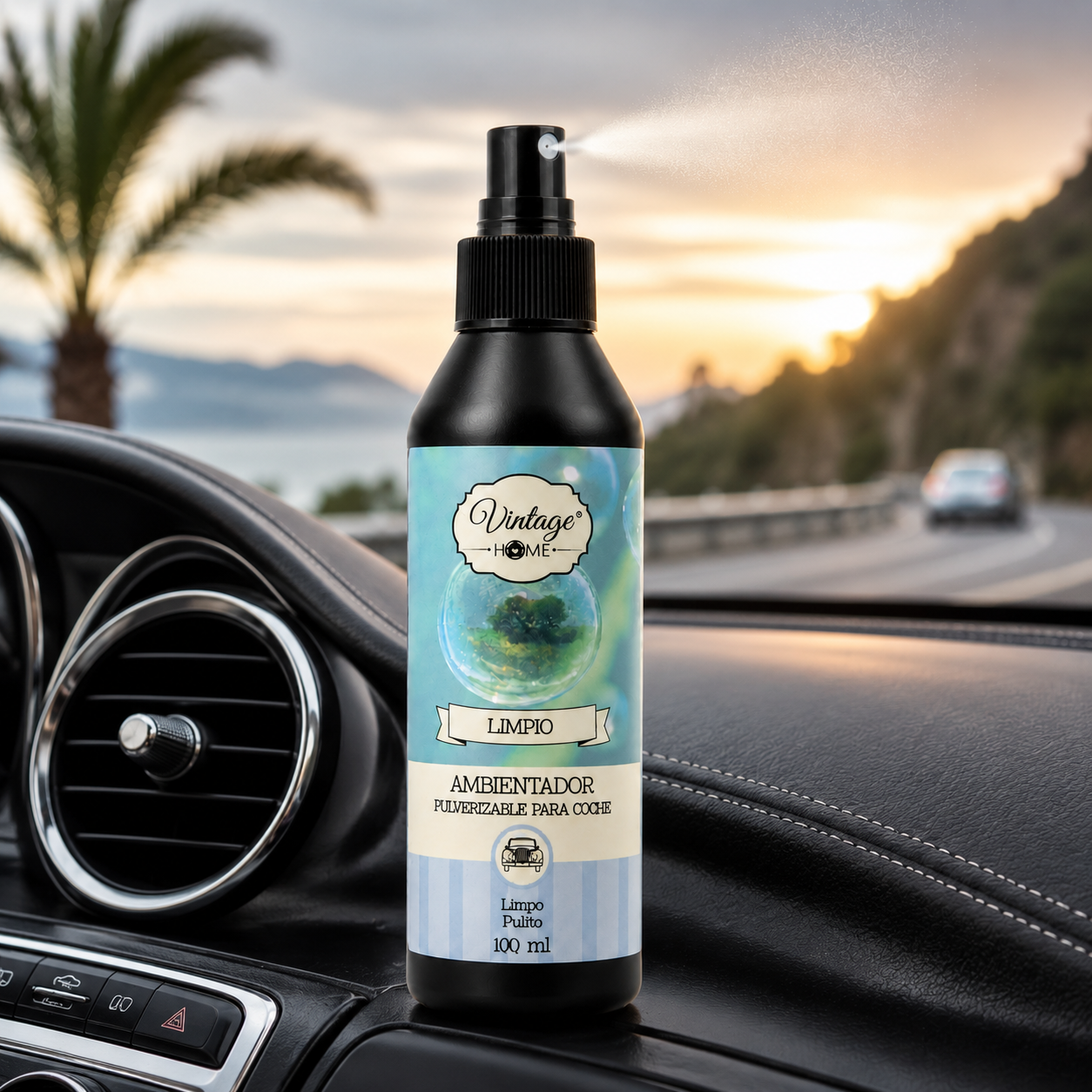 Lot de 12 Pièces - Spray Désodorisant Voiture Linge Frais 100ML - Vintage Home